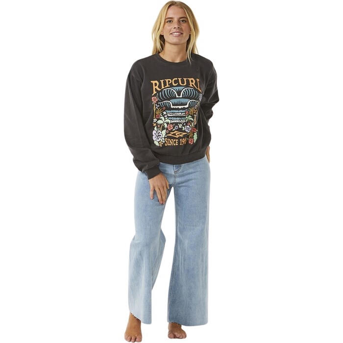 2025 Rip Curl Frauen Tiki Tropic Entspannt Crew 05CWFL - Washed Black